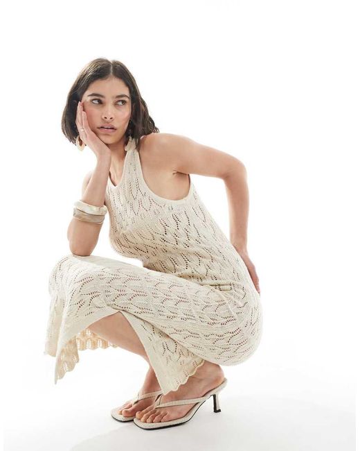 Vestito Canotta Midi Color Crema di Vero Moda in White