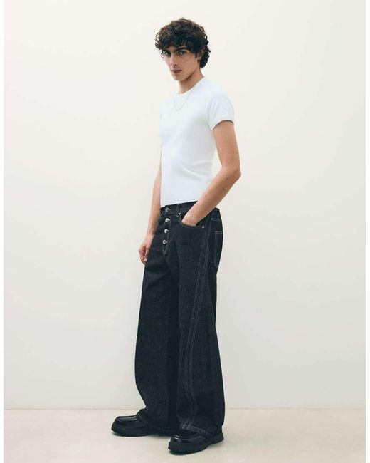 Bershka Blue Boot-Cut Jeans for men