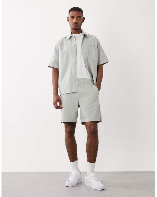 Boss White Denim Shorts for men