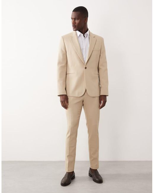 ASOS Skinny Colbert in het Natural voor heren