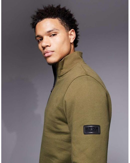 Barbour Green Rufforth Half Zip Sweatshirt for men