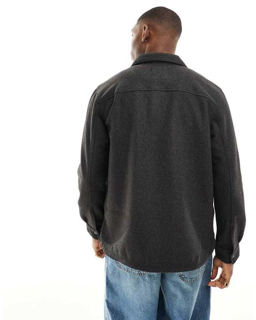 Only & Sons Overshirt Met Wollook in het Black voor heren