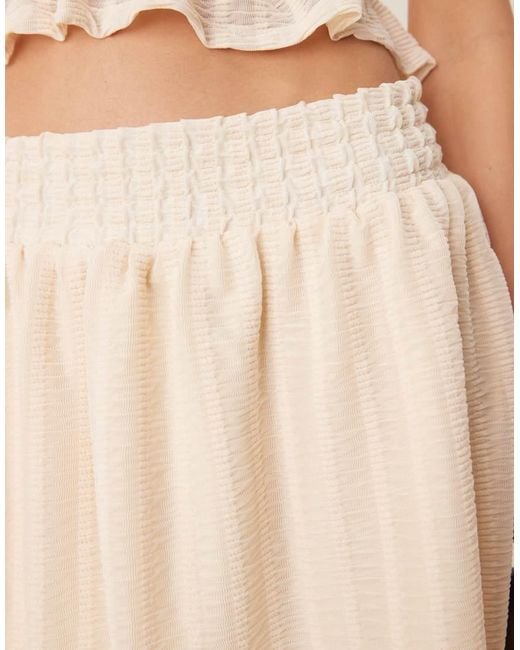 ASOS Mini Rok Met Textuur En Ruches in het Natural