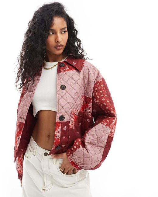 EDITED Red Patchwork Quilt Jacket