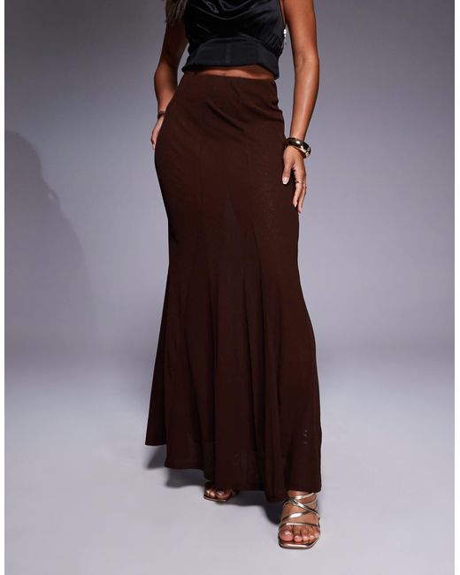ASOS Brown Godet Semi Sheer Maxi Skirt