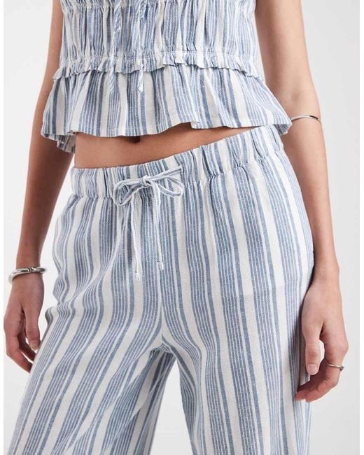 ONLY White Linen Blend Pull On Trouser Co-ord
