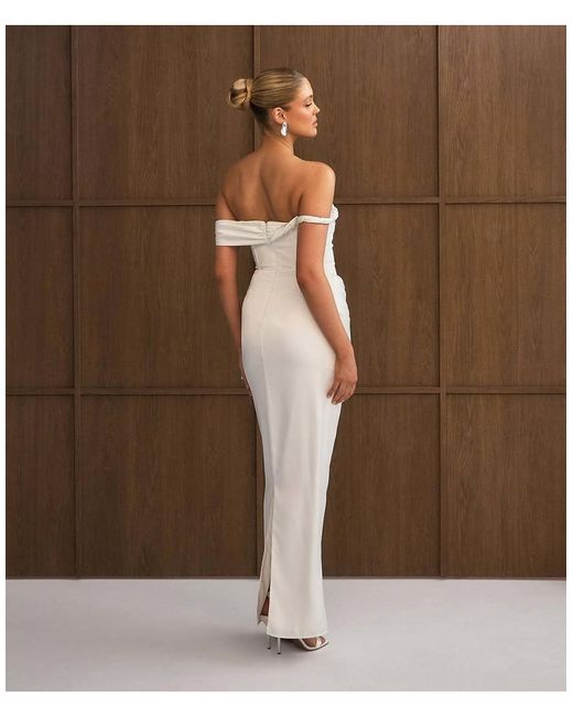 Six Stories Brown Twist Strap Corset Maxi Dress