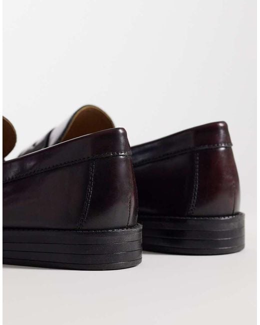 Jack & Jones Red Leather Penny Loafer for men