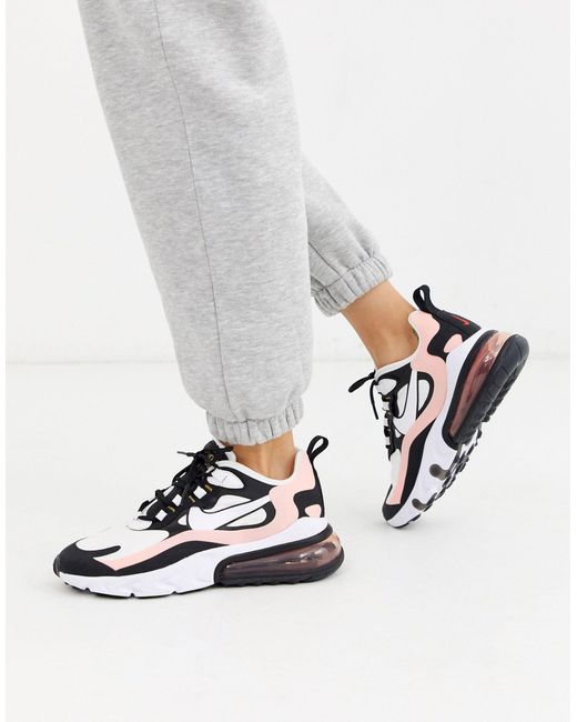 Nike Rubber Pink And Black Air Max 270 React Sneakers-white | Lyst Canada