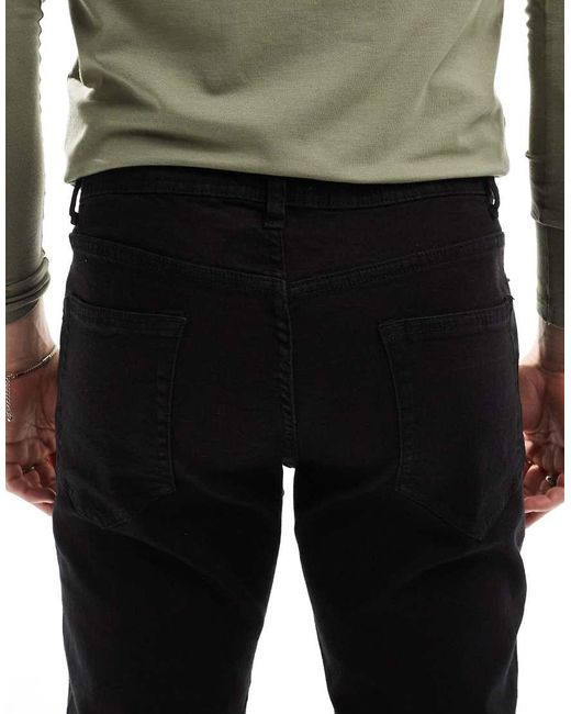 Vaqueros Negros Elásticos De Corte Slim De Don't Think Twice de hombre de color Black
