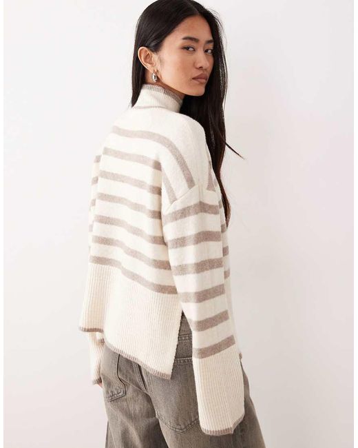 Vila Red High Neck Stripe Jumper