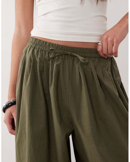 ARKET Green Pure Cotton Balloon Pants
