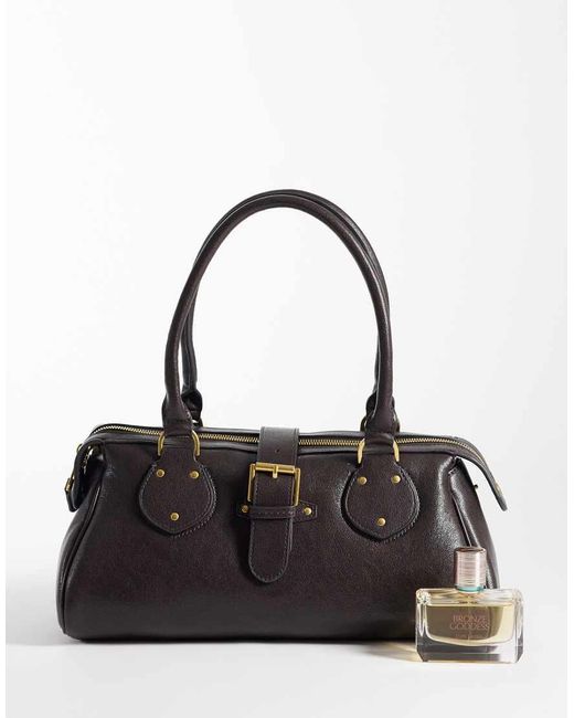 Mango Black Buckle Detail Shoulder Bag