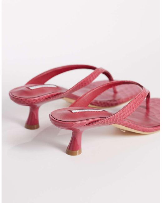 Tony Bianco Red Krista Kitten Heel Toe Thong Sandals