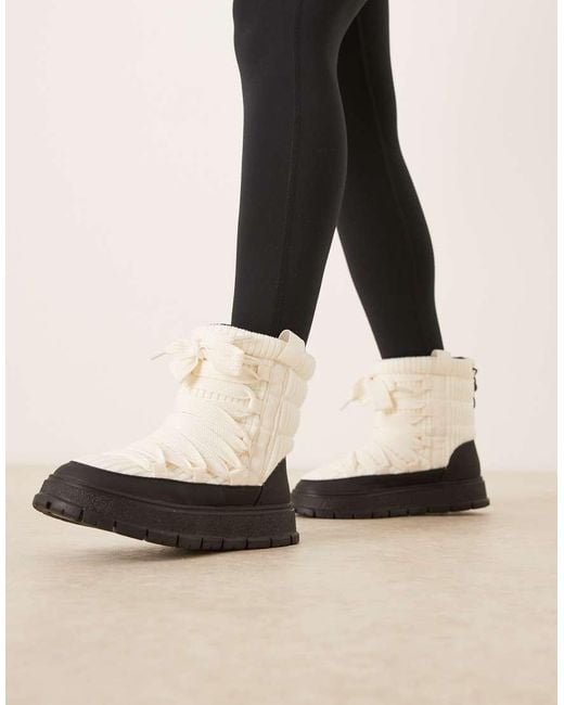 ASOS Natural Arrow Nylon Lace Up Snow Boot