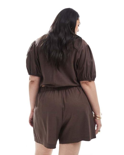 Pieces Plus Pieces Curve in het Brown