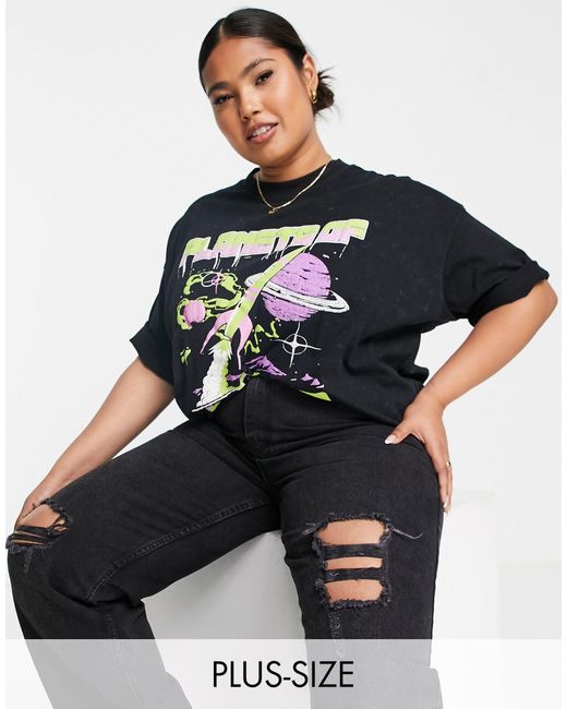 Urban Bliss Denim Plus Ripped 90s Straight Leg Jeans in Black Lyst UK