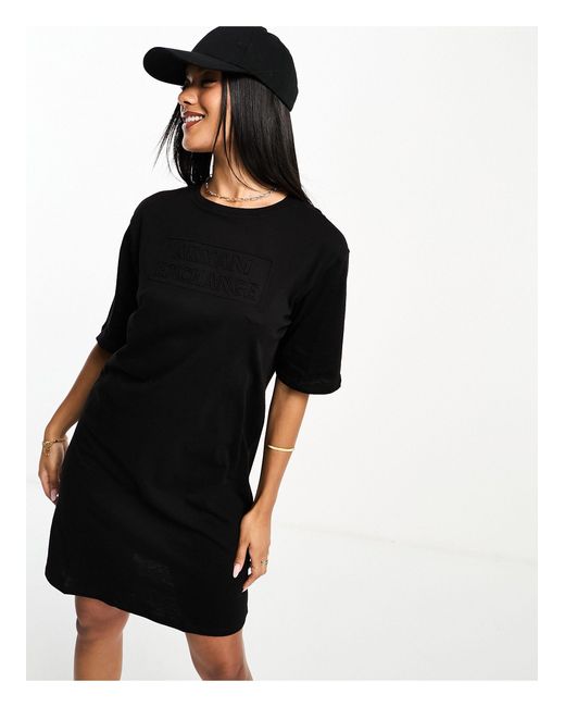 Armani Exchange Black Logo T-shirt Dress