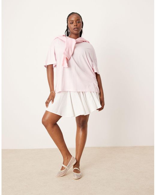 Asos design curve - t-shirt oversize chiaro di ASOS in Pink