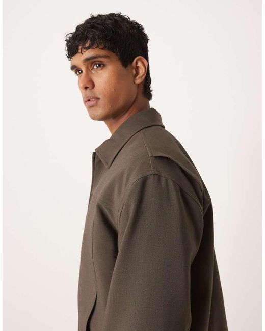 ASOS Brown Smart Harrington Jacket for men