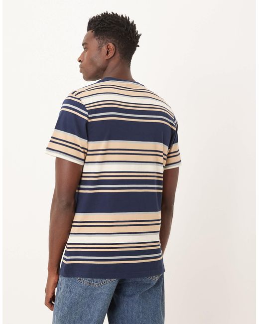 Barbour Blue Aickmen Tailored Striped T-shirt for men