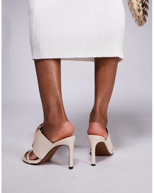 ASOS Gray Nought Ring Detail High Heeled Sandals