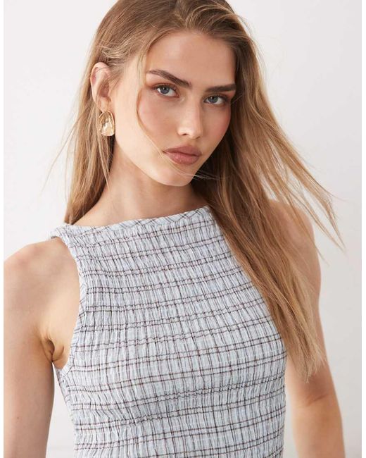 ASOS Gray Shirred Tank Top