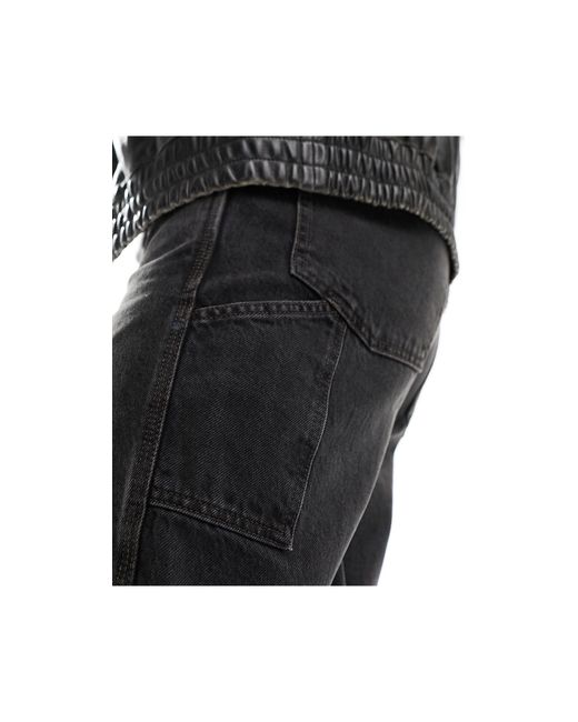 Collusion Black X016 Low Rise Cargo Jeans for men