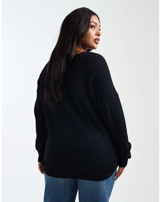 ONLY Black V Neck Jumper