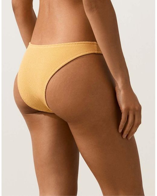 Oysho Brown Medium-coverage U-cut Crinkle Bikini Briefs