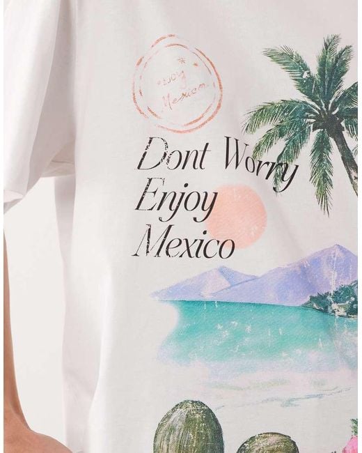 ASOS Green Oversized T-shirt With Mexico Landscape Graphic