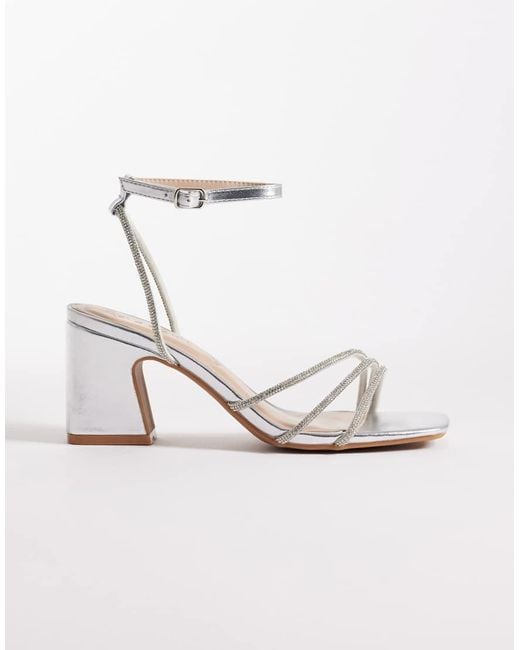 SEQWL White Leal Barely There Block Heel