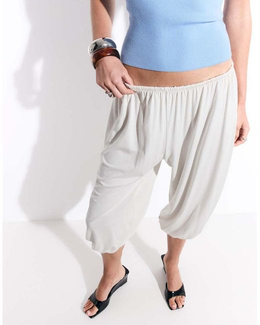 Weekday White Balloon Fit Bloomer Trousers