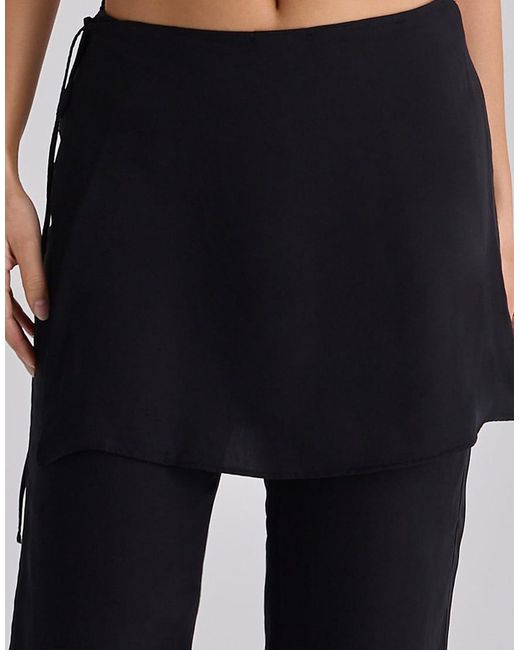 House Of Cb Blue Leona Sateen Trousers With Over Skirt