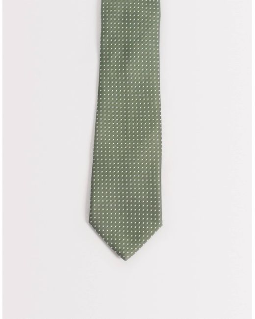 ASOS Green Micro Polka Dot Tie for men