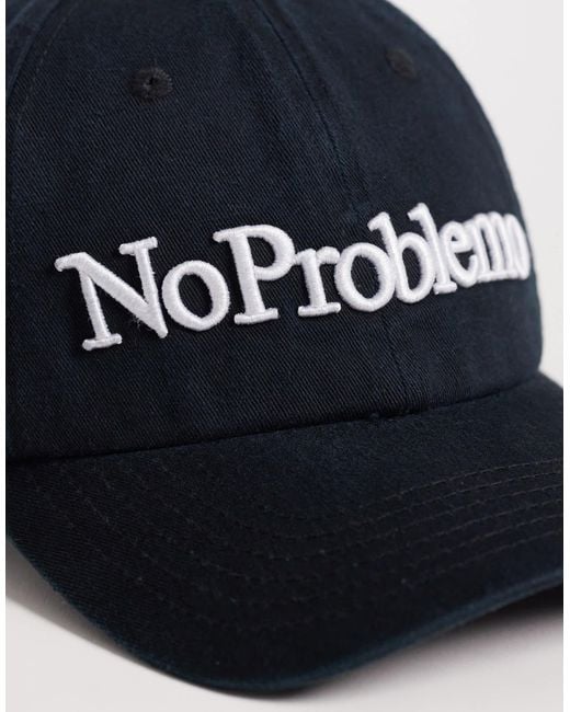 No Problemo Blue 100% Cotton Logo Cap for men
