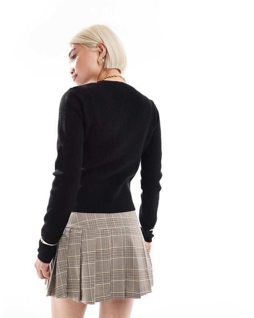 Stradivarius Black Pleated Mini Skort