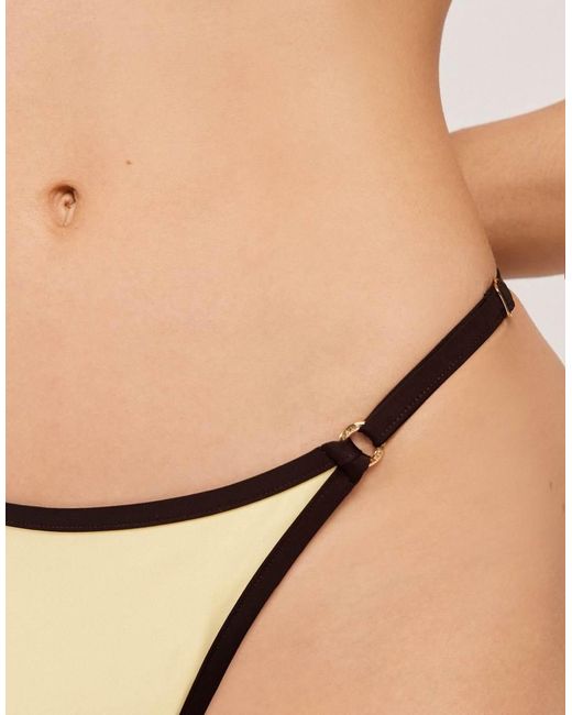 Calzedonia Natural Piping Thong Bikini Bottom