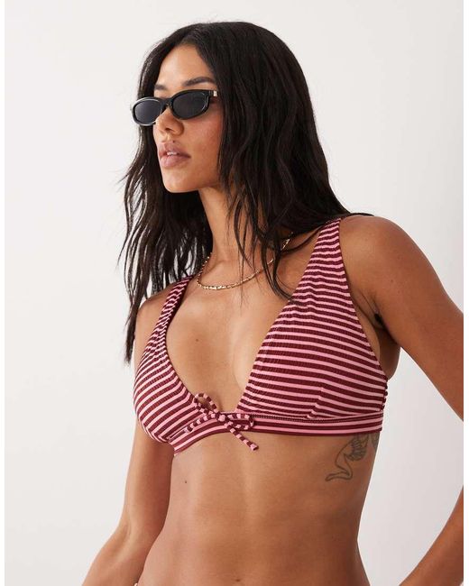 ASOS Red Fuller Bust Violet Alice Tie Front Bikini Top