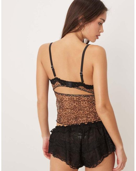 KAT THE LABEL Black Alix Lace Cup Detail Cami Top