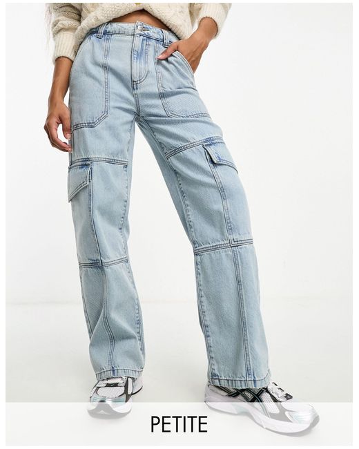 Miss Selfridge Blue – weite cargo-jeans