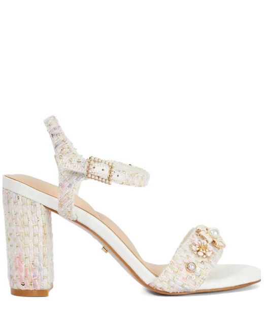 Dune White Mention Heeled Sandals
