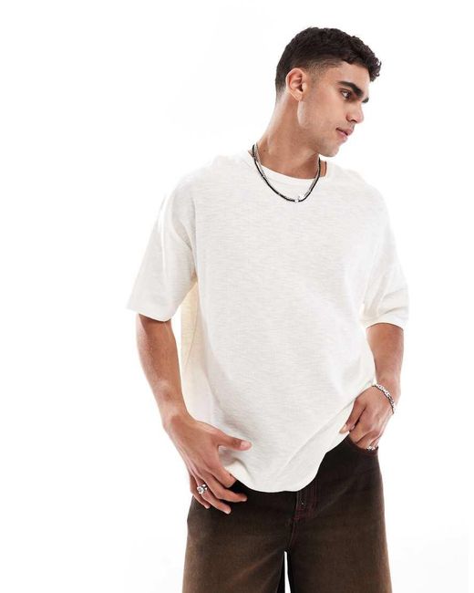ASOS Oversized T-Shirt Van Zware Stof Met Textuur En Fruitprint Op De Achterkant in het White voor heren