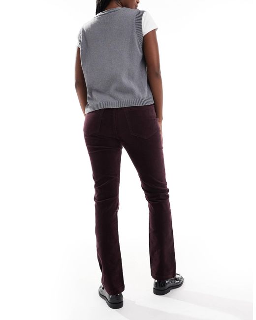 Pantalon skinny en velours côtelé - prune ASOS en coloris Red