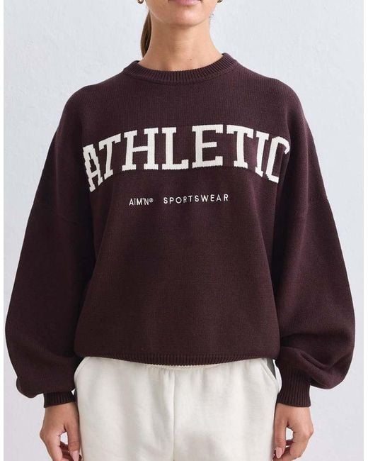 Aim'n Brown Chocolate Athletic Knit Sweatshirt