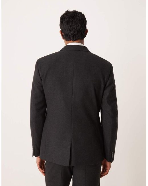 ASOS Black Wool Look Slim Suit Jacket for men