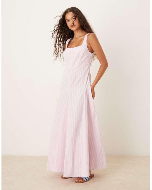 ASOS Pink Sleeveless Waisted Midi Dress