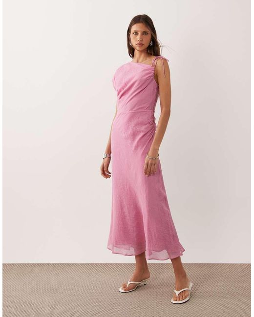 Mango Pink Asymmetric Midaxi Dress