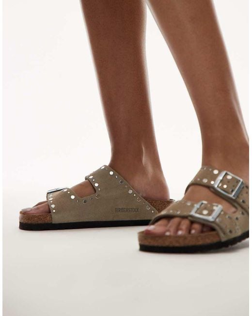 Birkenstock Brown Arizona Rivet Suede Sandal