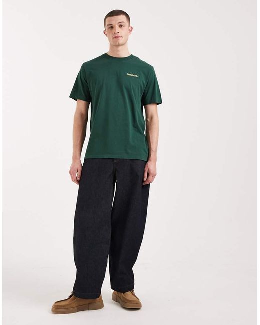Timberland Green Magnet Back Graphic Tee for men